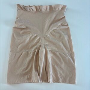 Spanx High Waisted Shapewear Short 3X Nude Firm Smoothing Sculpting Open Gusset